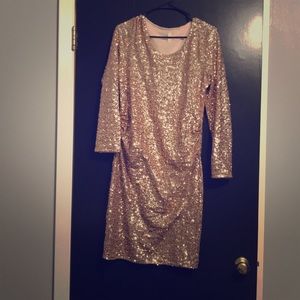 Maternity Gold Sequin Dress